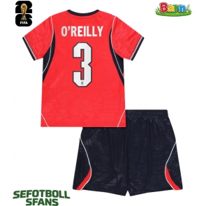 England Nico O'Reilly #3 Bortaställ Barn VM 2026 Kortärmad (+ Korta byxor)